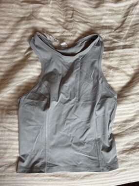 Ice Grey - Lululemon Racerback Cropped Run Tank - Size 4